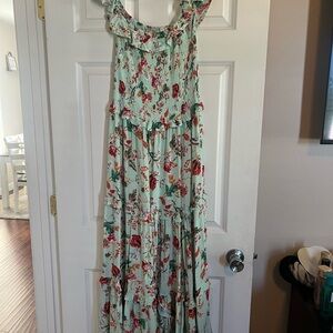 Mint Floral Maxi Dress